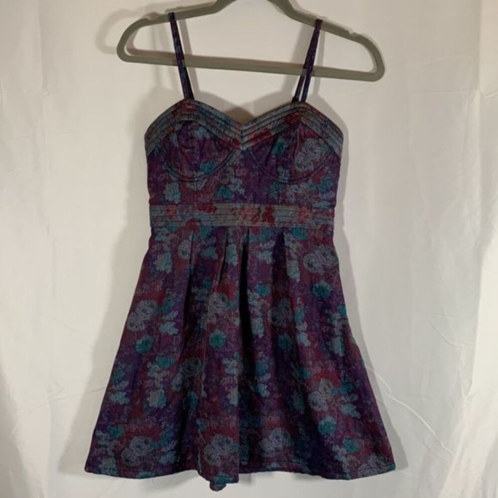 Free People Multi-Coloured Floral Tapestry Mini Dress